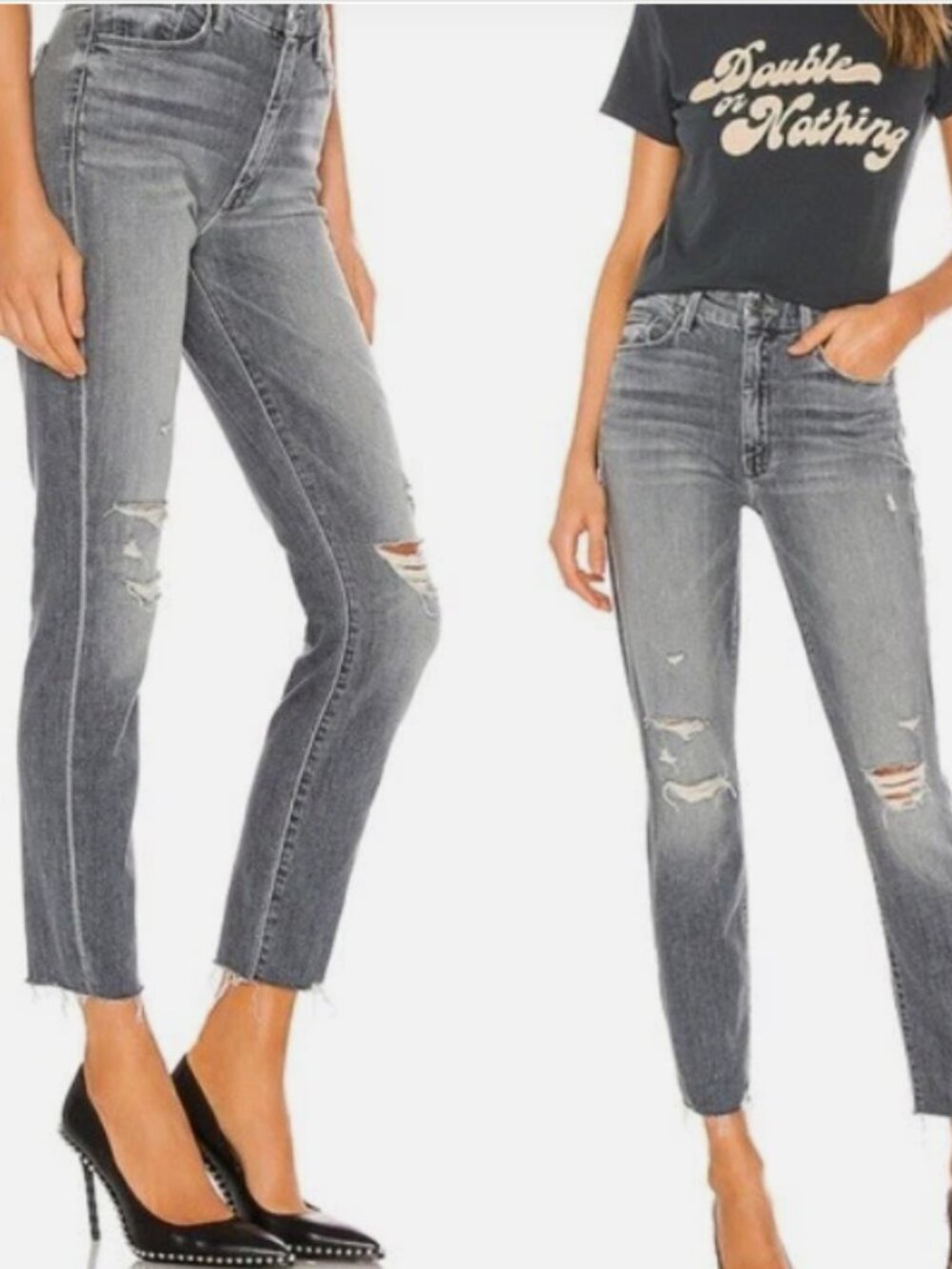 MOTHER High Waisted Looker Ankle Nick fray jean “Ace of Spades”-Size 25